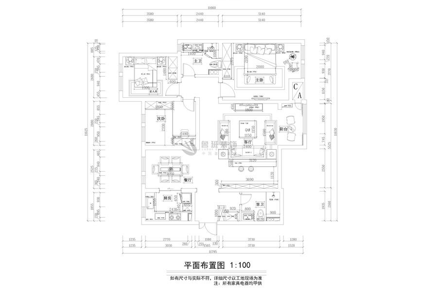 白樺林間,新中式效果圖,功能布局設計圖