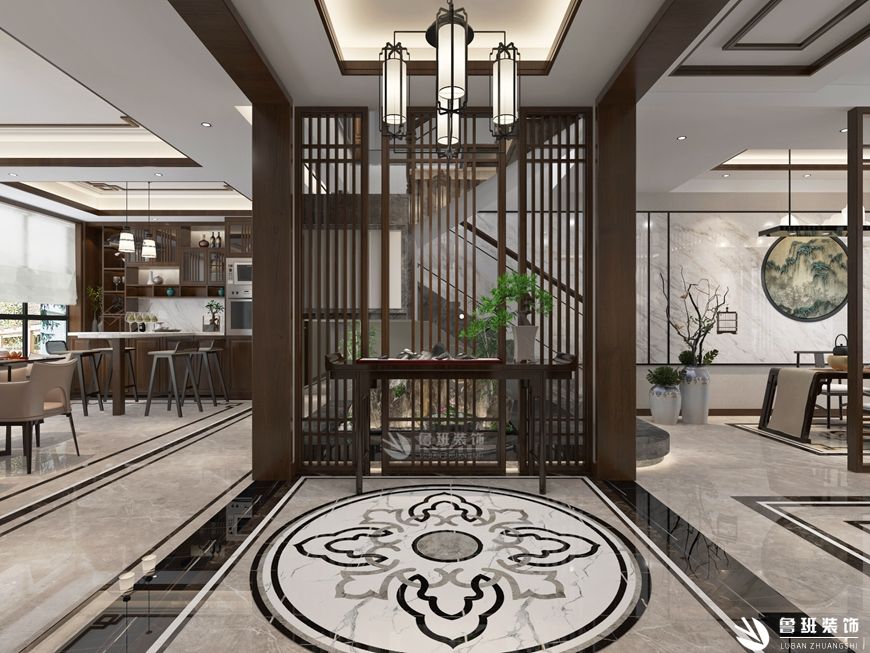 南長安街一號(hào),新中式風(fēng)格效果圖,門廳設(shè)計(jì)